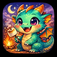 A vibrant, stylized dragon avatar with vivid scales in blues and purples, giving a mystical and friendly appearance.